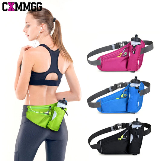 NEW Arrivals 6 Colors Waterproof Running Waist Bag Cycling Bumbags with Water Bottle Holder Travel Walking Dog Sport Waist Bag& Reflective Strips