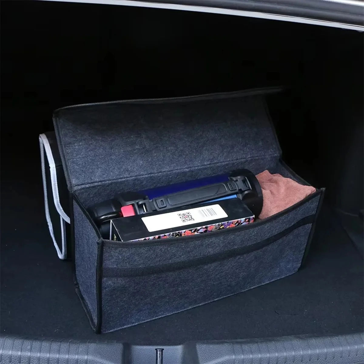 NEW Arrivals Car Trunk Organizer Soft Felt Storage Box Auto Car Accessories Vehicle Storage Bag Household Organizer Box Cars Accessories