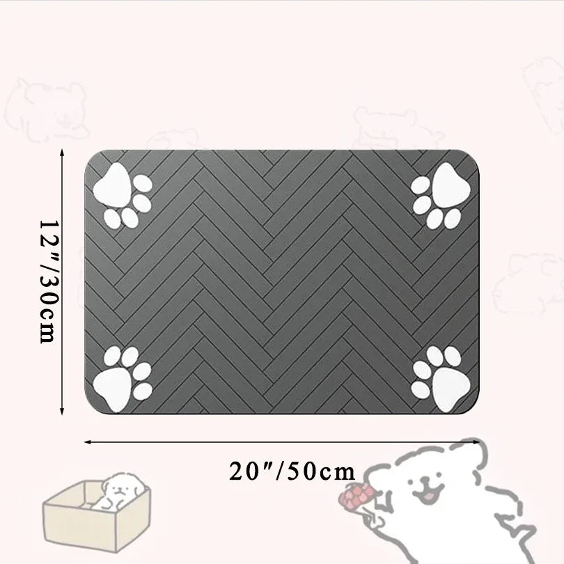 NEW Arrivals 40x60cm Pet Feeding Mat-Absorbent Pet Placemat for Food and Water Bowl, with Waterproof Rubber Backing, Quick Dry Water Mat for Dog Cat