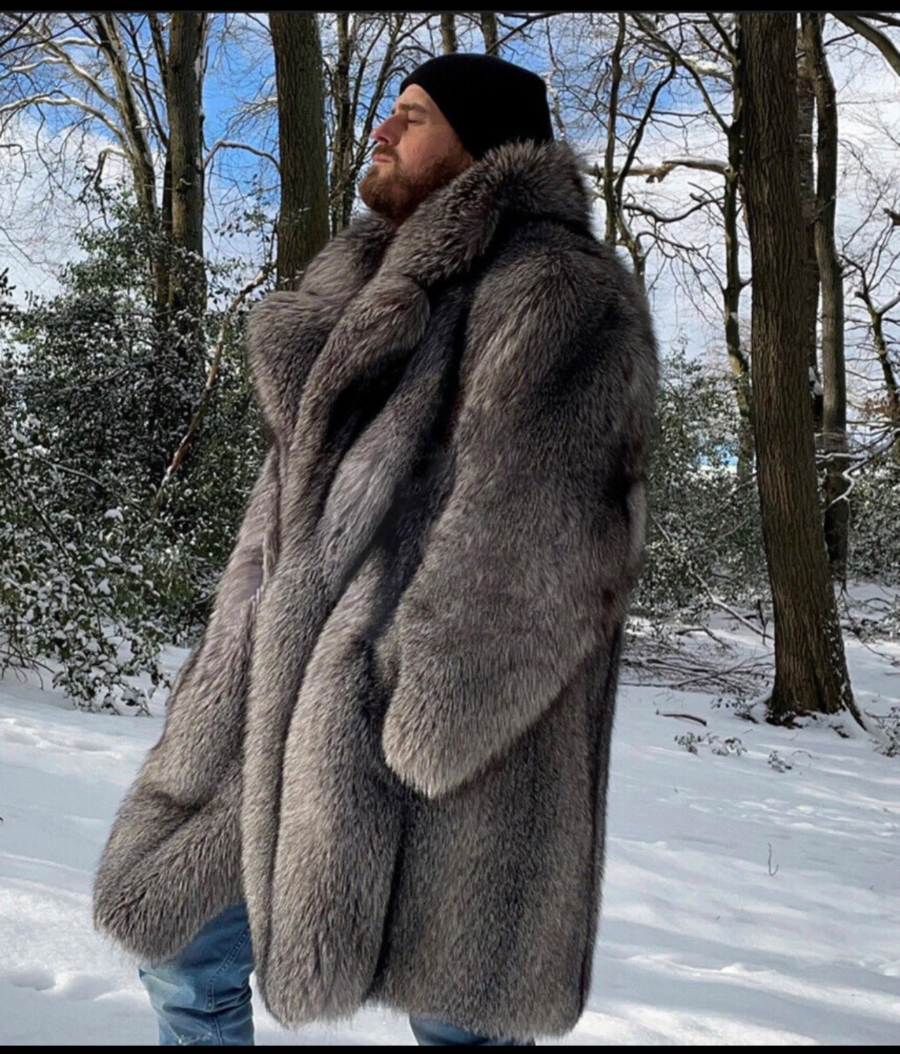 Low-Price Sales are Limited NEW Arrivals S-6XL Plus Size Luxury Dark Gray Men's Fur Coat Mink Fur Long Coat Winter Thickened Warm Trench Coat Outdoor Snow Clothes Men Luxury Fashion Apparel Supplies