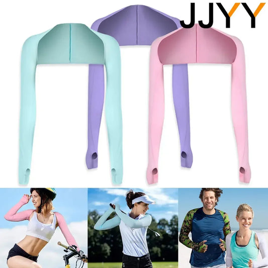 BRAND NEW Ice Silk Shawl Cuff Arm Warmers Women Sun UV Protection Sports Gloves for Outdoor Activity Running Fishing Cycling Sleeves Women Sports Apparel Accessories