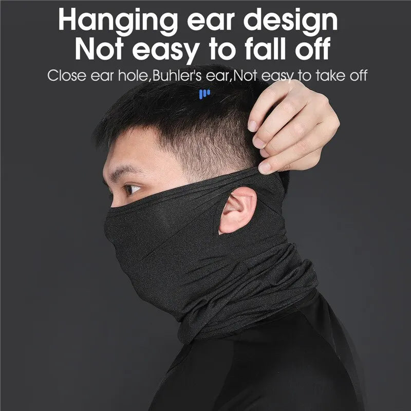 WEST BIKING Breathable Summer Cycling Headwear Ice Silk Anti UV Face Cover Outdoor Sport Running Scarf Dustproof Men Women Mask