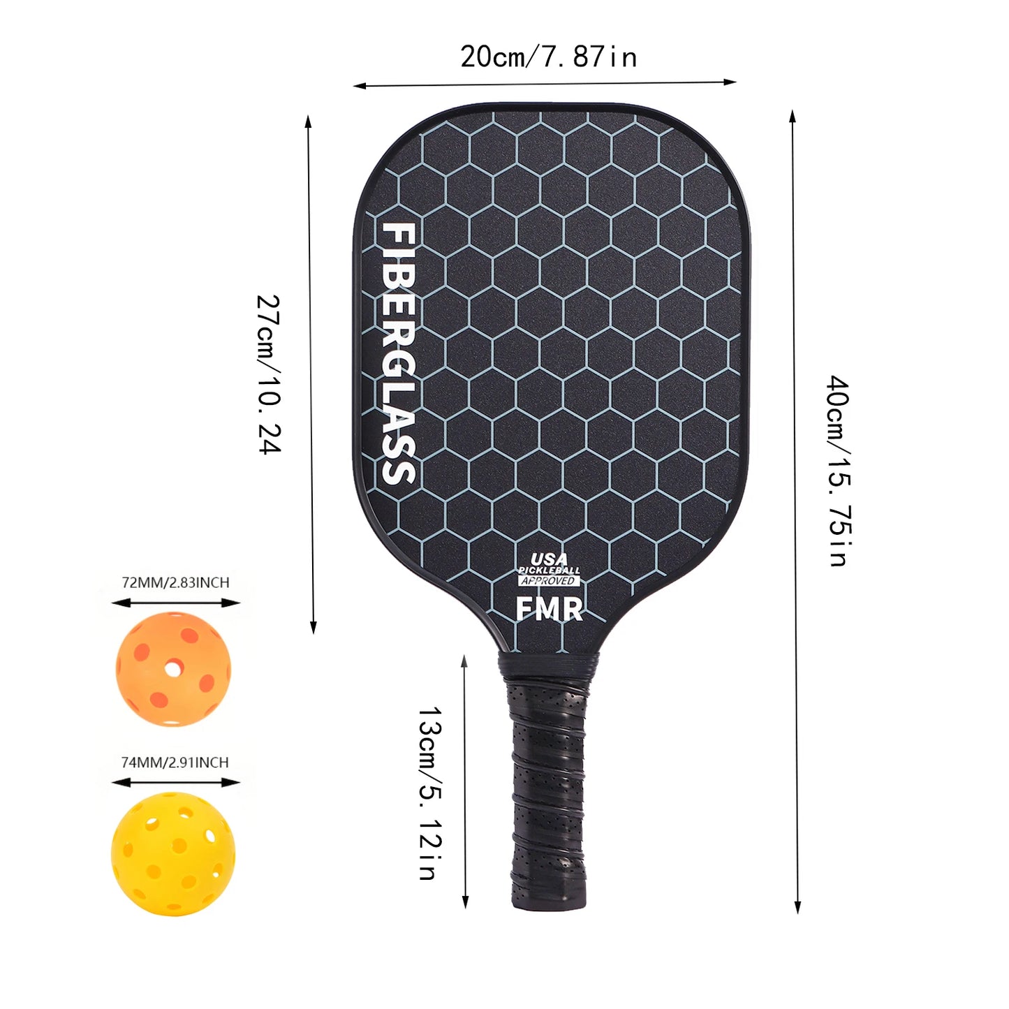 NEW Full Set Professional Fiber Glass Top Quality Pickleball Paddles Set of 2 USAPA Approved Fiberglass Pickle Ball Paddles with 4 Pickle Balls Durable Beach Rackets for Beginners Sports Accessories