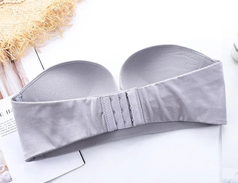 Women Girls Sexy Underwear Supplies Front Buckle Invisible Non-Slip Small Push-Up Bra with a Breathable Strapless Glossy Bra Cover Ladies Female Luxury Lingerie Fashion Clothing Products