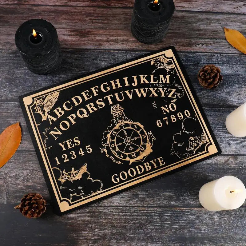 12inch Ouija Board Wooden Divination Pendulum Board Engraved Ma-gic Board Metaphysical Message Witch Pendulum Board Kit