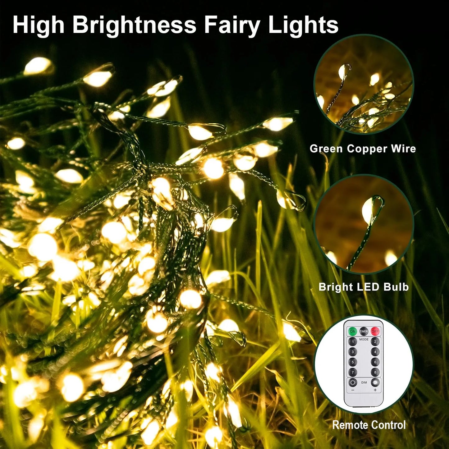 NEW Arrivals 50/75M Led String Lights Outdoor Firecracker Fairy Light String EU DC Power Copper Wire Lights for Wedding Christmas Tree Decor Lamp