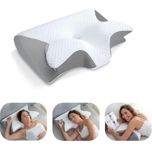 NEW Arrivals Memory Foam Cervical Pillow, 2 in 1 Ergonomic Contour Orthopedic Pillow for Neck Pain, Contoured Support Pillows, Neck Pillow