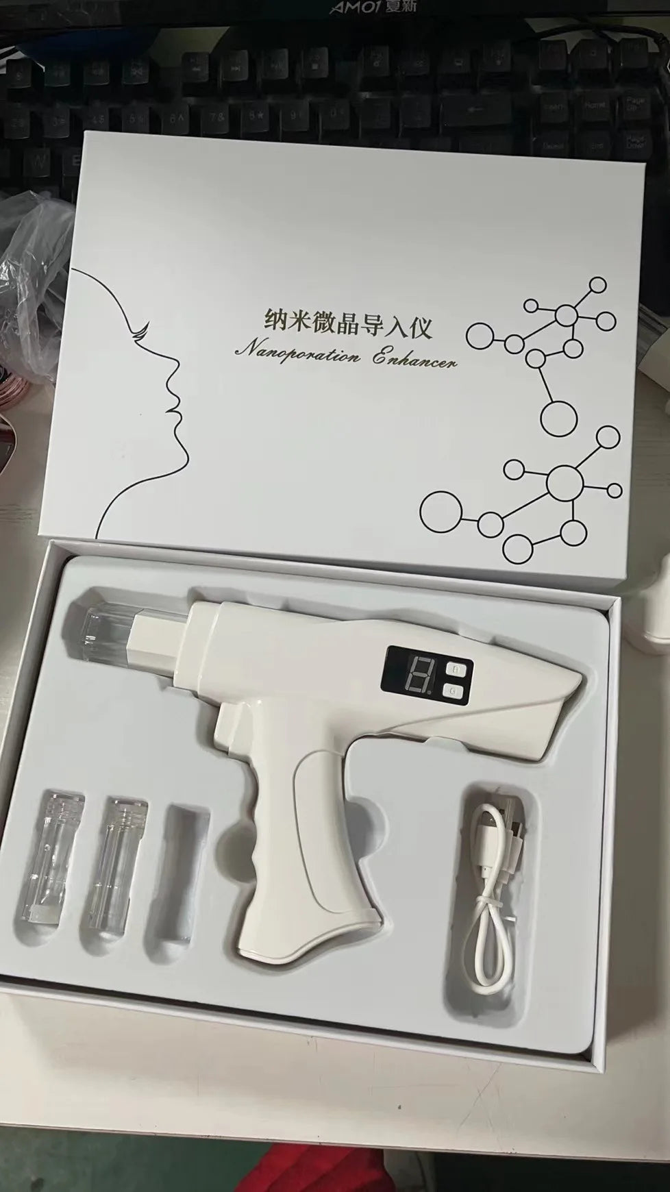 Customers Most Loved Skin Face Lifting Whitening Rejuvenation Firming Tightening Portable Mini Three-Color USB Digital Display Light Nano-Microcrystalline Non-Invasive Skin Care Beauty Salon Instrument Women Skin Care Supplie