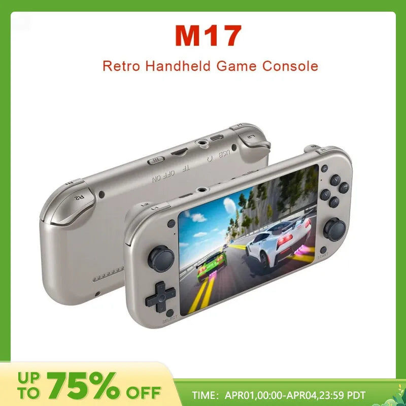 BOYHOM M17 Retro Handheld Video Game Console Open Source Linux System 4.3 Inch IPS Screen Portable Pocket Video Player for PSP