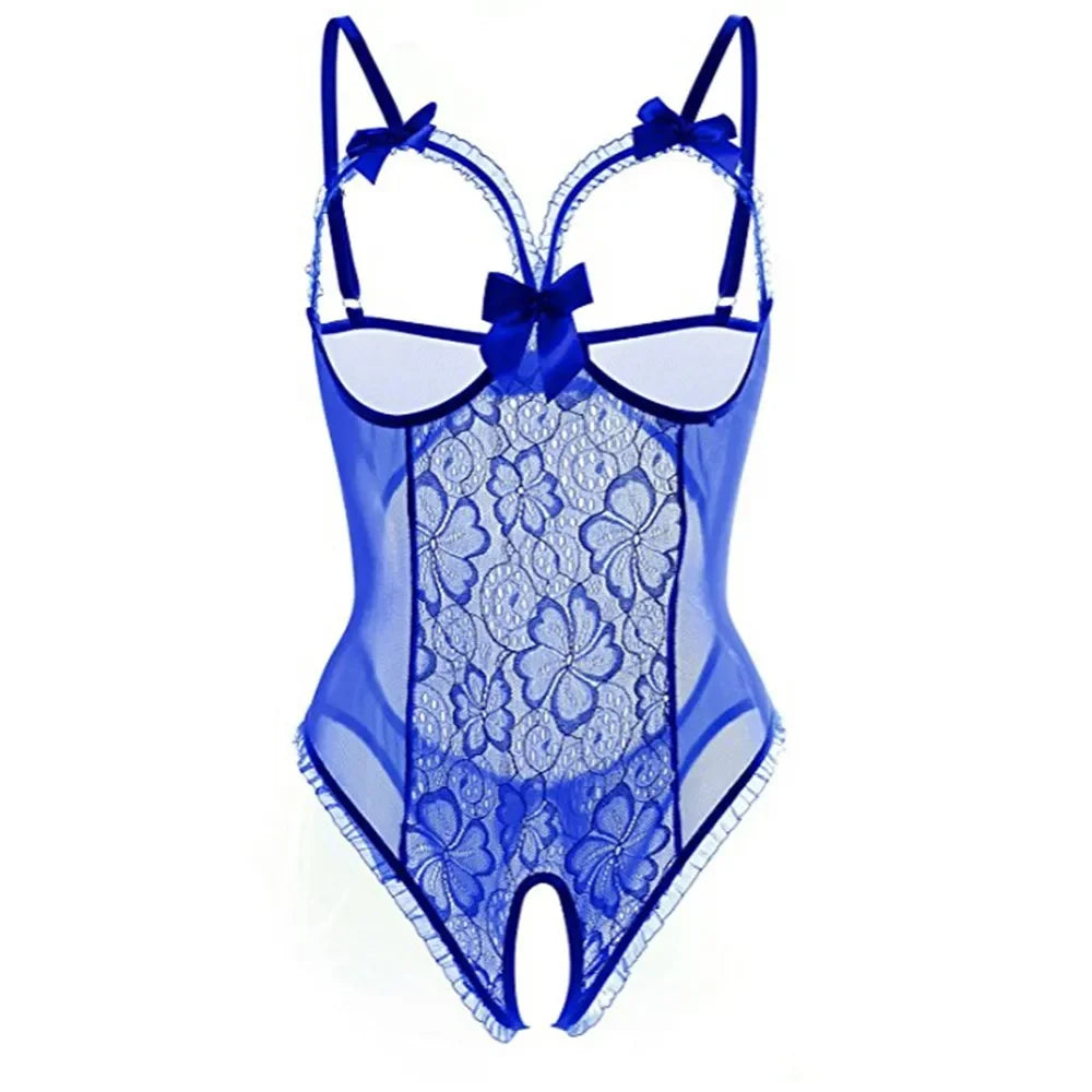 Women Sexy Lingerie Lace Babydolls Dress Women's Underwear Open Bra Open Crotch Erotic Costume Bodysuit Exotic Curvy Bodysuit