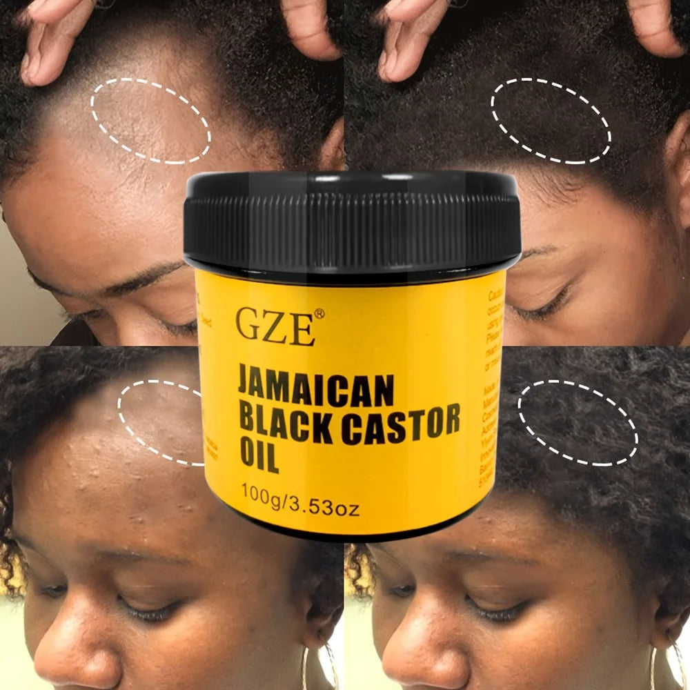 JAMAICAN Black Castor Oil Pure Cold-Pressed for Hair Growth, Skin Moisturizing and Scalp Health - Promoting Thick Hair Therapy Treatment Cream Women Men Hair Care Supplies