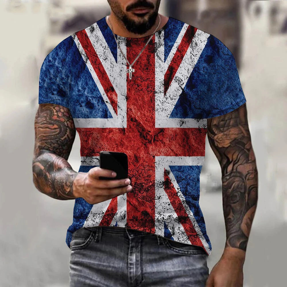 NEW Arrivals S-5XL (EU/Asian Size) England British Flag 3D T-Shirt Summer Men Women T-Shirts Fashion Short Sleeve Oversized  Streetwear Tees Tops Sports Apparel Accessories