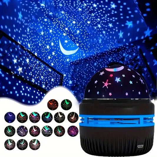 NEW Arrivals LED Starry Sky Night Lights USB Rotating Projector Lamp Magic Ball Moon Star Christmas Lights Home Room Atmosphere Decorations