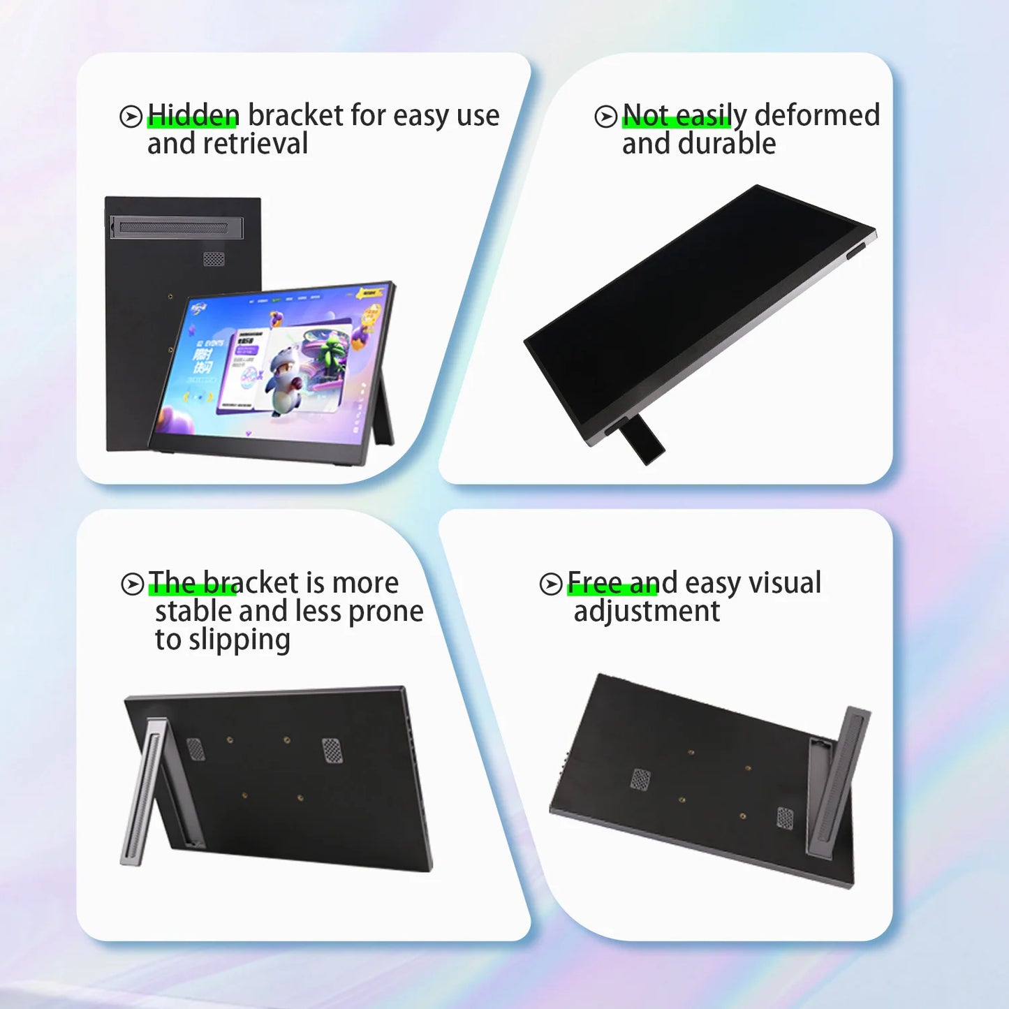 15.6”Inch Wireless Portable Monitors Phone Screen Travel Low Blue Light For PC Laptop Wired Switch PS4 Samsung OnePlus Huawei