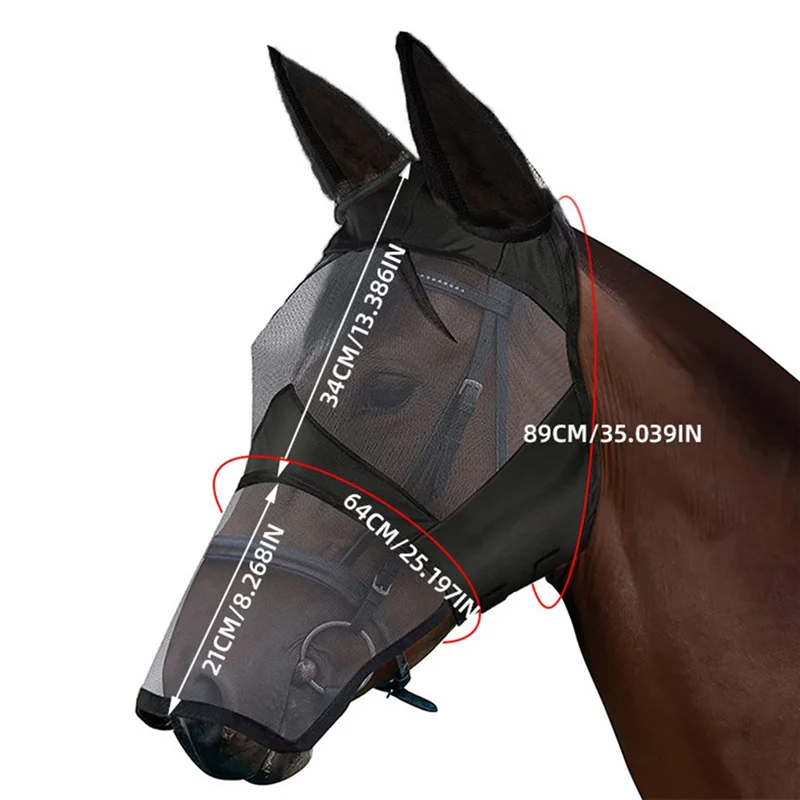 For Horses Fly Mask, For Horse Fly, Super Comfortable UV Protection, Adjustable Fit, Breathable Design With Ears