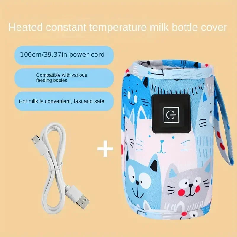 Travel Stroller Insulated Bag, Electric USB Milk Water Warmer, Nursing Bottle Heater, Portable Bottle Feeding Warmer ,Bottle Cover Baby Care Supplies