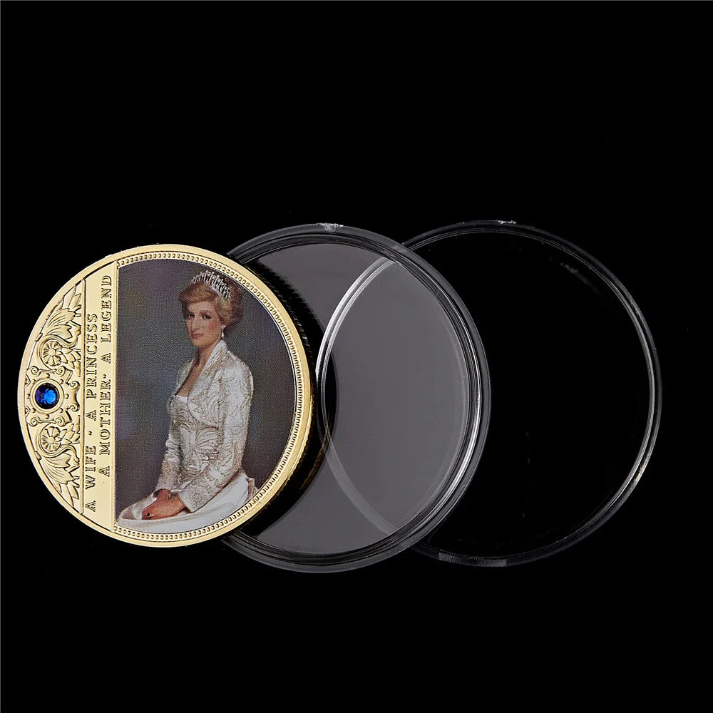British Diana Princess Rose With Diamond Last Rose Professional Commemorative Token Coin