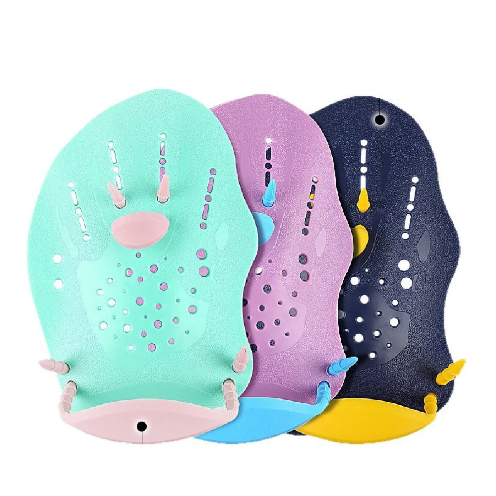 Women/Men/Kids 1Pair 4 Colors Swim Silicone Hand Paddles Swim Training Hand Support Paddles with Adjustable Straps, Water Pool Beach Swim Practice Swimming Accessories Bathing Supplies