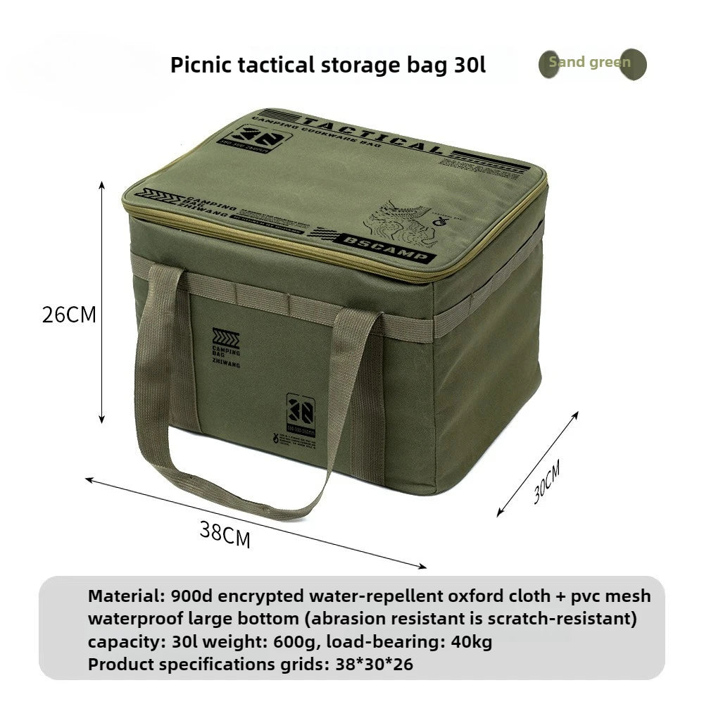 NEW Arrivals Outdoor Camping Food Drinks Delivery Folding Storage Box, Picnic BBQ Tableware, Kitchenware, Outdoor Travel Tactical Storage Lunch Bag, Large Capacity Case