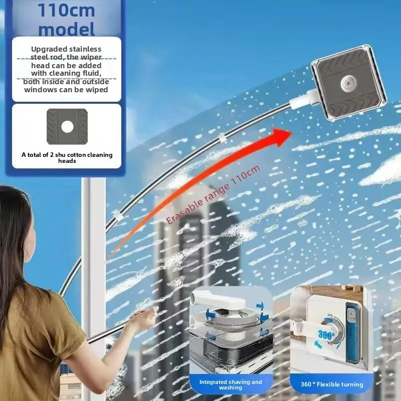 NEW Arrivals Double-Sided Arc-Shaped Household Glass Cleaner Tool Efficient Water Scrubber Window Cleaning Device Human-Arm Simulation