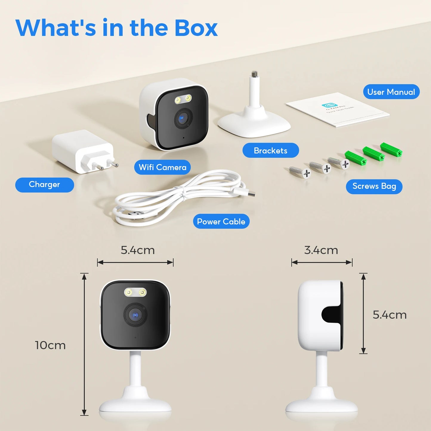 NEW 5MP with 128G Card Mini Wi-Fi IP Camera Indoor Human Detection 5X Zoom Surveillance Baby Monitor CCTV PTZ with O-Cam Pro App Support SD Card Home Security Supplies