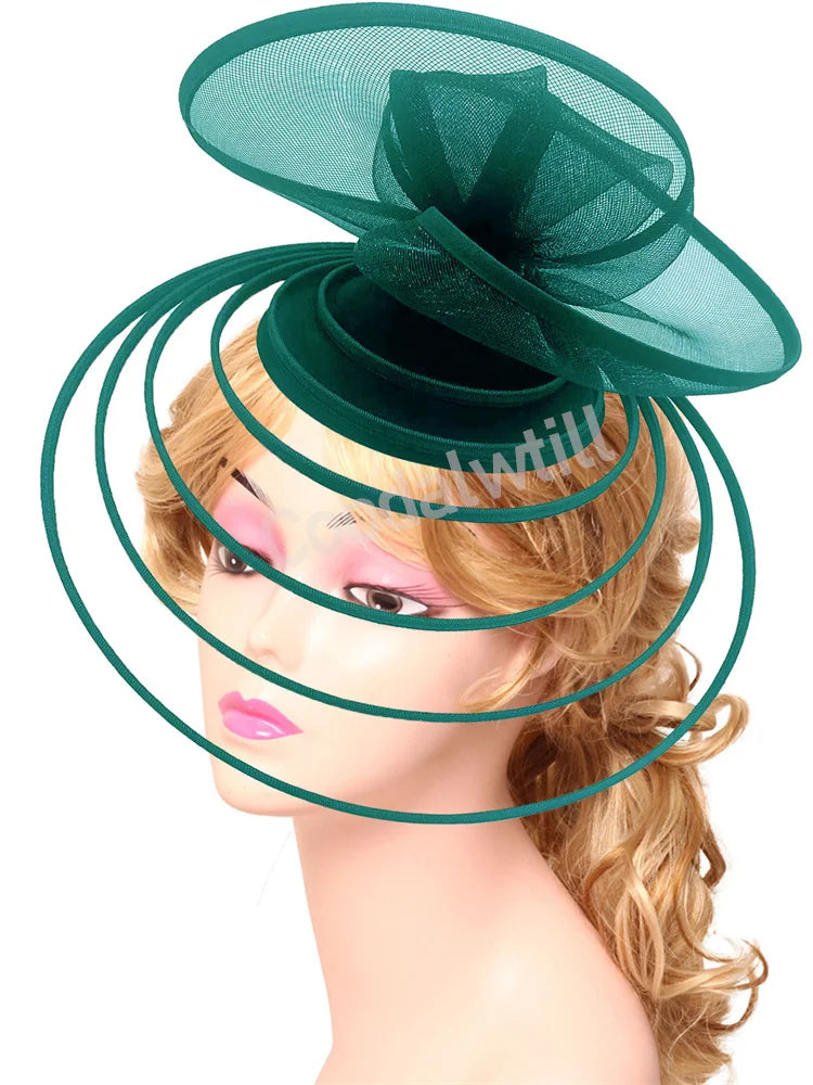 18 Colors Luxury Evening Wedding Tea Cocktail Party Mesh Fascinator Wedding Hat Women Blue Pillbox Cap For Royal Ascot Party Tea Headpiece Bride Wedding Headwear Ladies Apparel Accessories