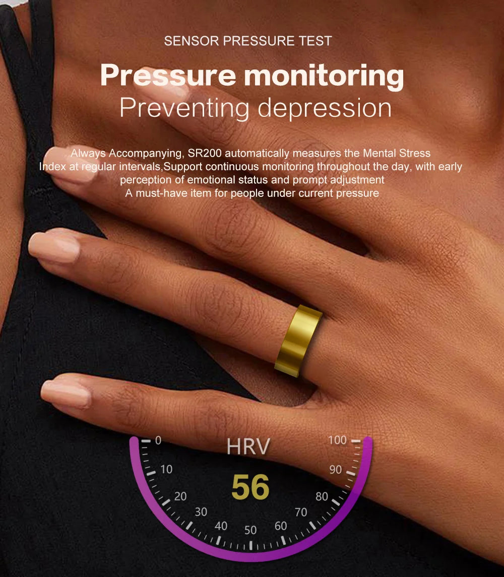 New SR200 Smart Ring for Monitoring Male and Female Heart Rate, Blood Oxygen, Sleep Health, and Fitness Tracker