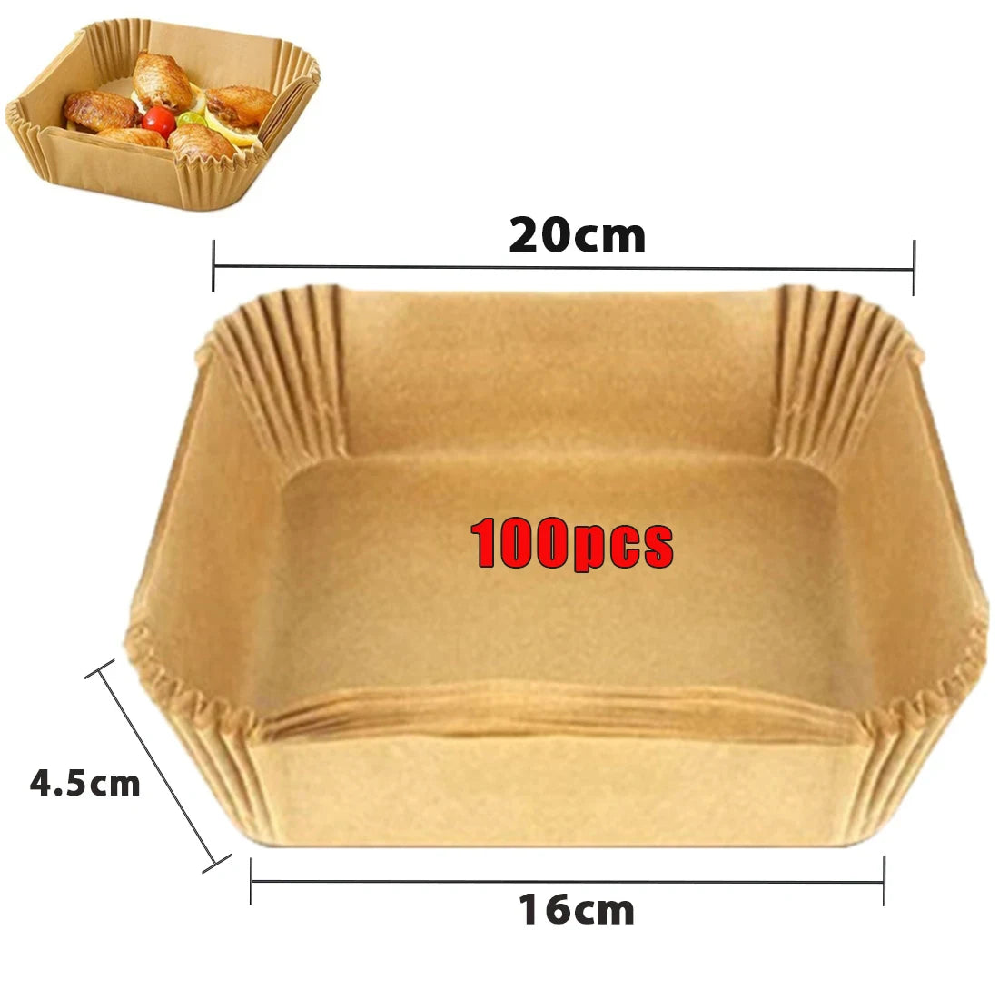 NEW Arrivals 100PCS Set Air Fryer Disposable Paper Non-Stick Air Fryer Baking Paper Plates Round Air-Fryer Paper Liners Paper Kitchen Accessories