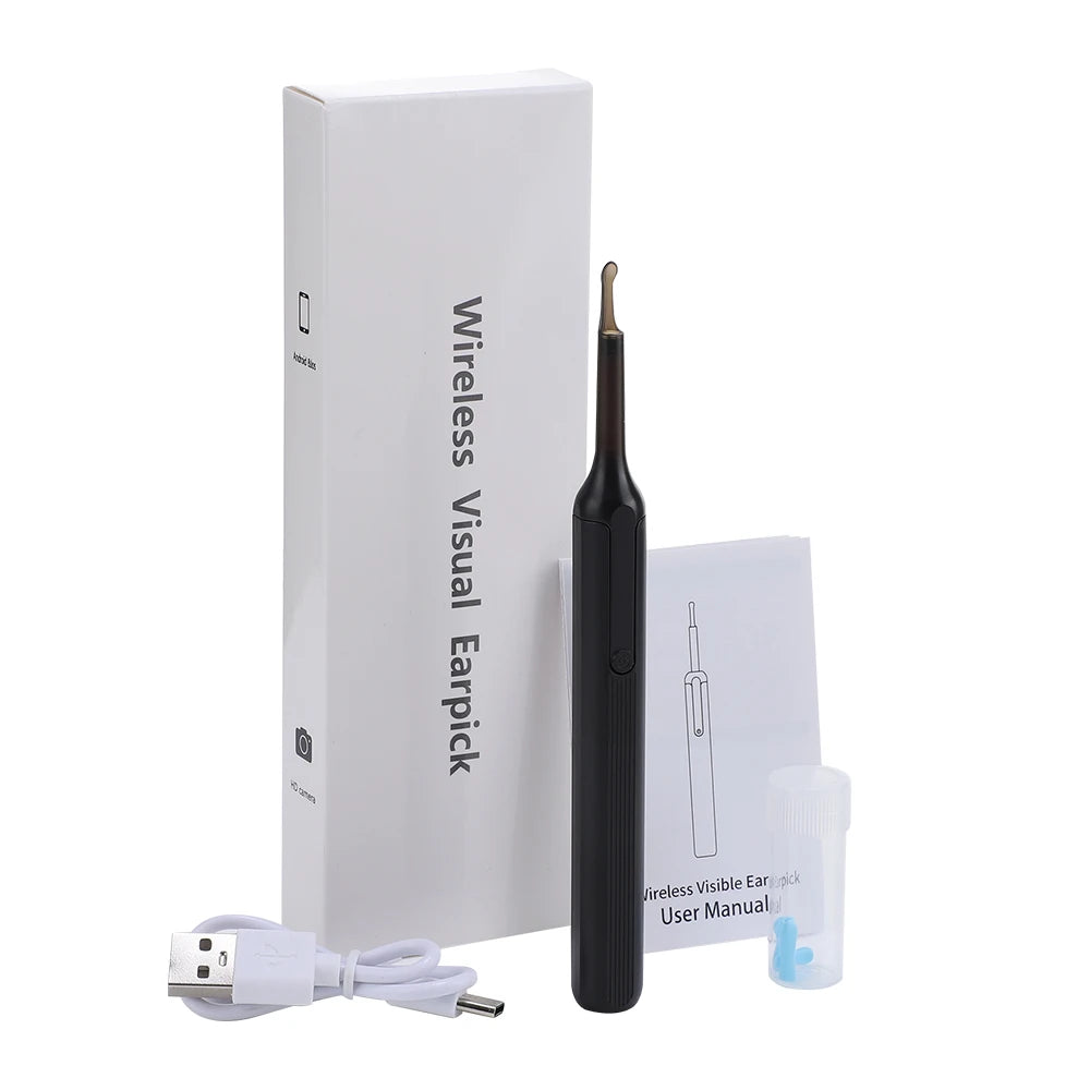 Wireless Smart Visual Ear Cleaner With Camera and APP Connection 6 LED Lights 3.0mm Lens Ear Wax Removal Endoscope Otoscope Type C Charging Tool Health Care Ear Cleaner Kit