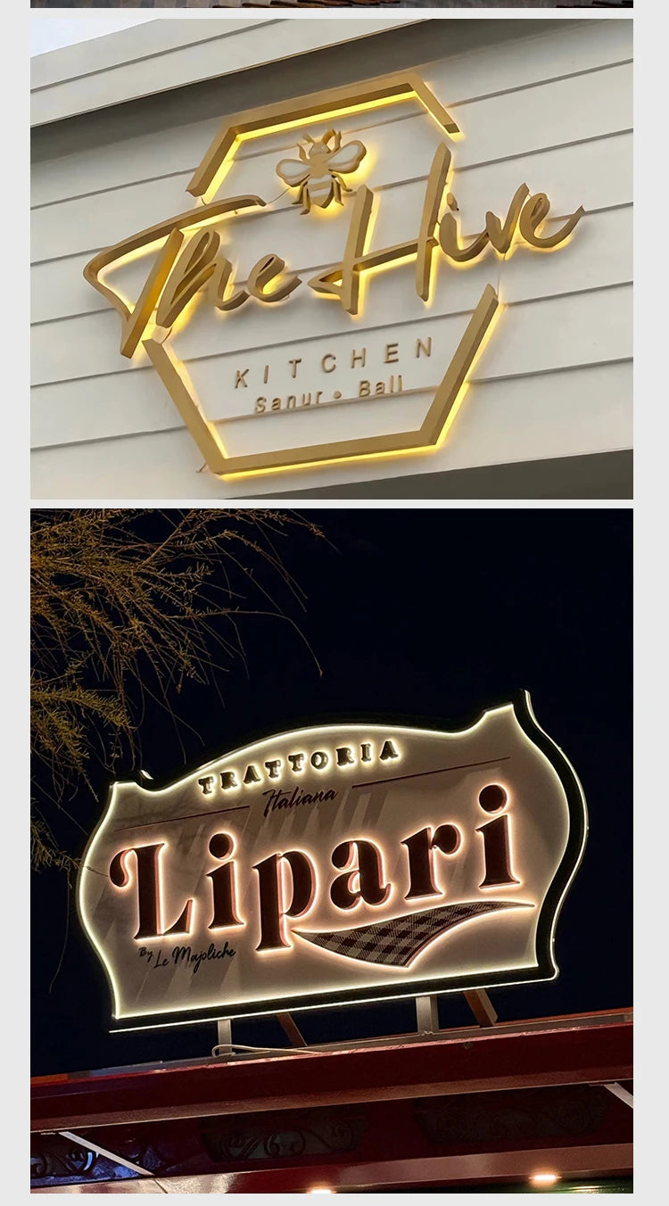Custom and Contact Us 3D Led Business Signs Outdoor Led 3D Shops Signs for Business Indoor Metal Business Logo Signs