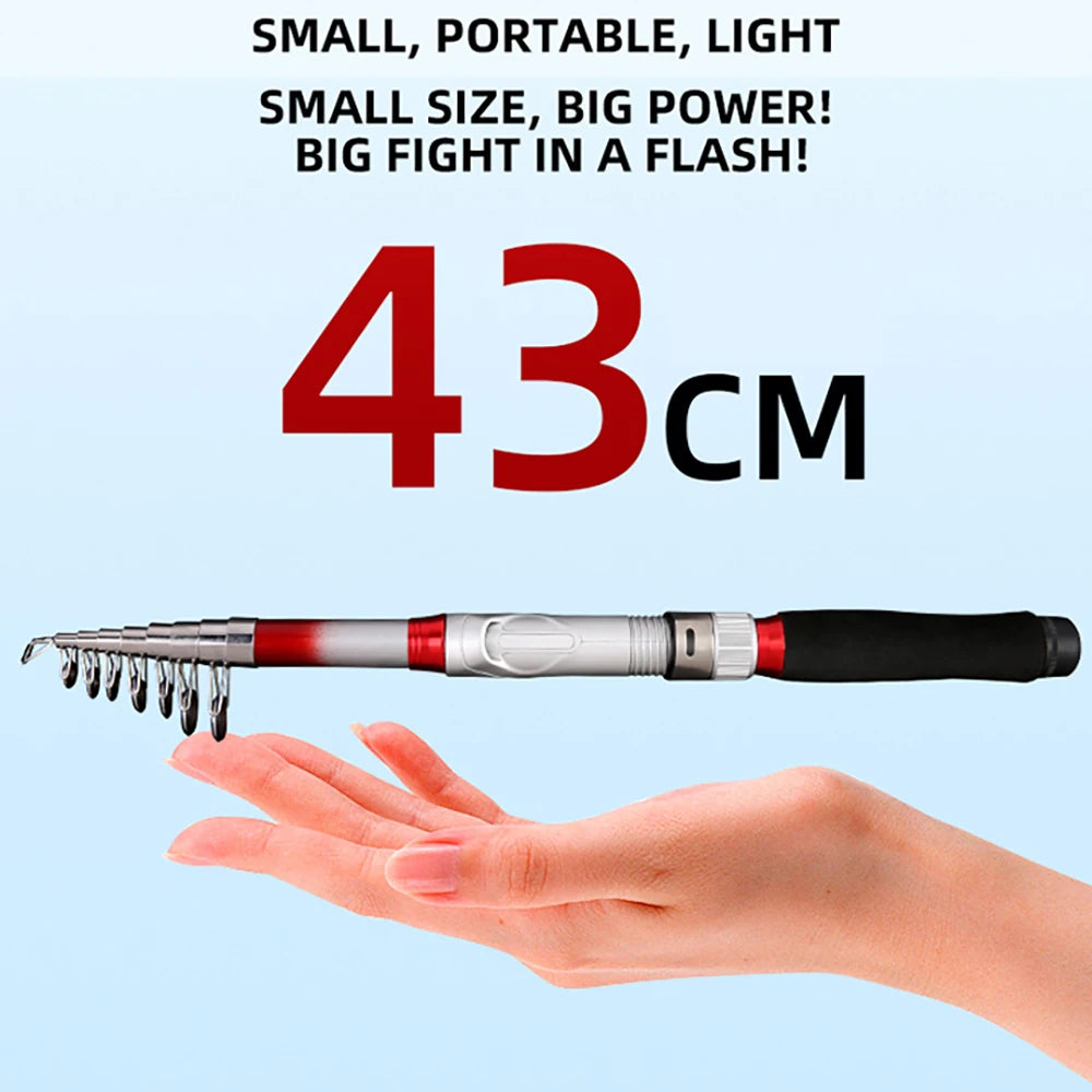 1.8M -2.1M-2.4M-2.7M-3M-3.6M Portable Telescopic Fishing Rod Mini Feeder Fishing Rod Carbon Fiber Spinning Portable Ultralight Fly Carp Tackle Professional Fishing Supplies