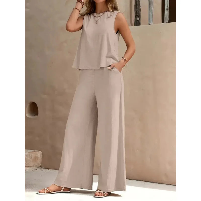 10 Colors 2 PCS Set S-XL UK Size Casual Ladies Woman New Matching Outfits Female Summer  Clothing Suit