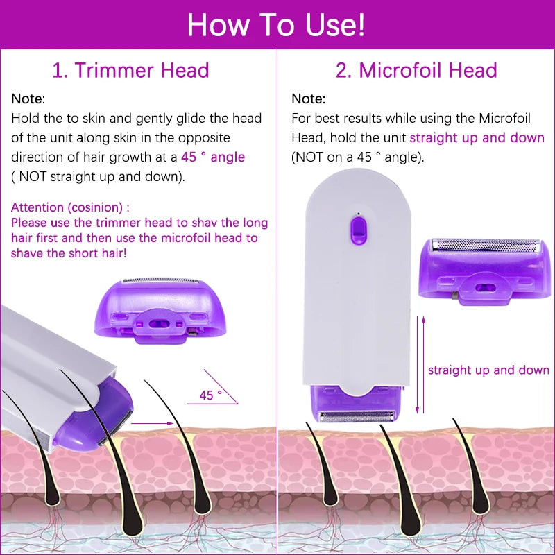 Professional Painless Hair Removal Kit Laser Touch Epilator USB Rechargeable Women Body Face Leg Bikini Hand Shaver Hair Remover