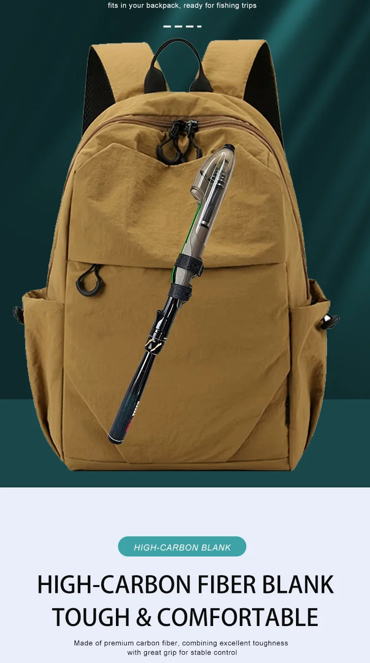 2.10M Travel Portable Telescopic Carbon Fiber Lure Rod 1.8m/2.1m Spinning Optional Ultra Light Carbon Long Cast River Lakes Sea Boat Fishing Accessories