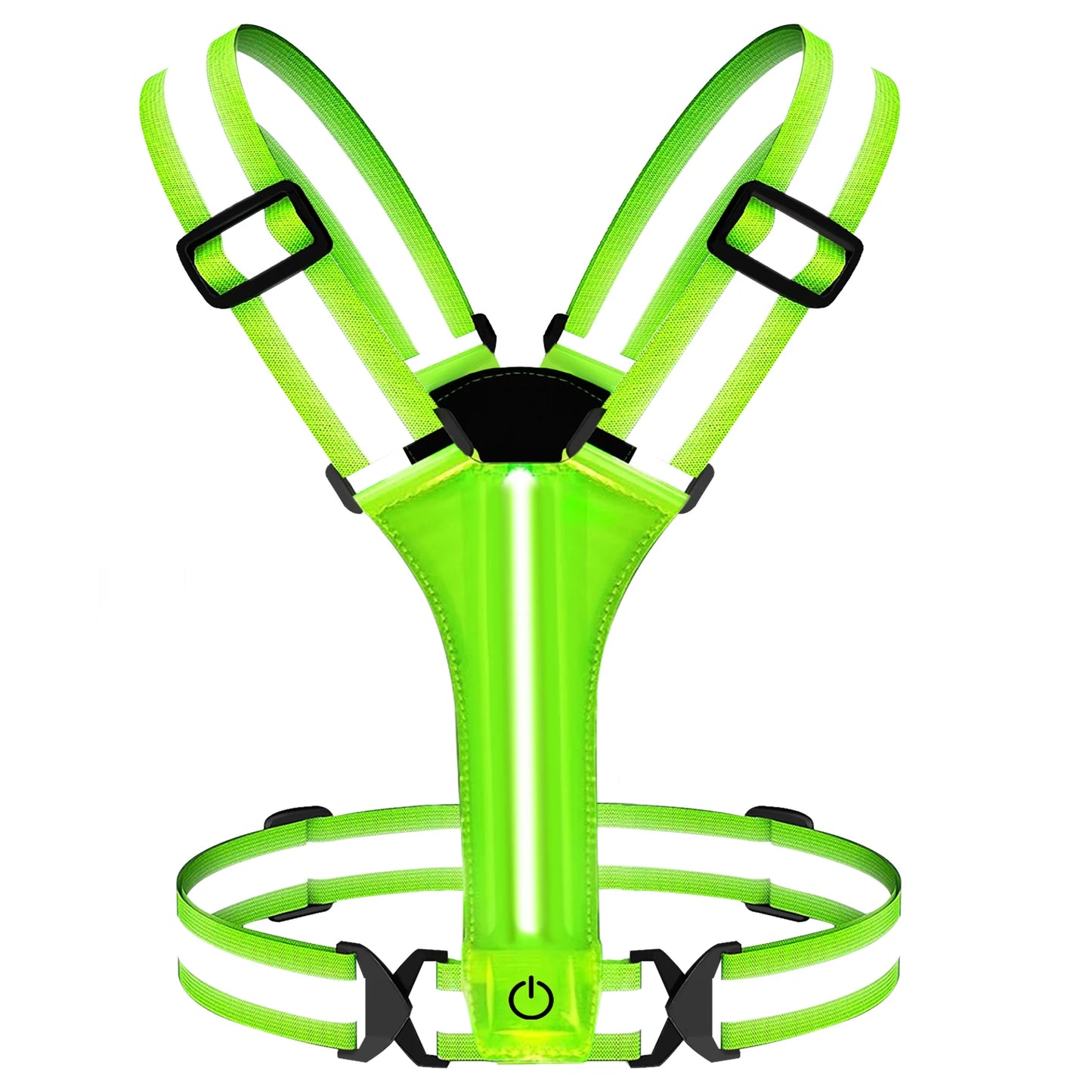 2 PCS Set 3 Colors Adjustable Reflective Security Vests Safety High Visibility Rechargeable Running Cloth For Outdoor Night Runners Cycling Sports