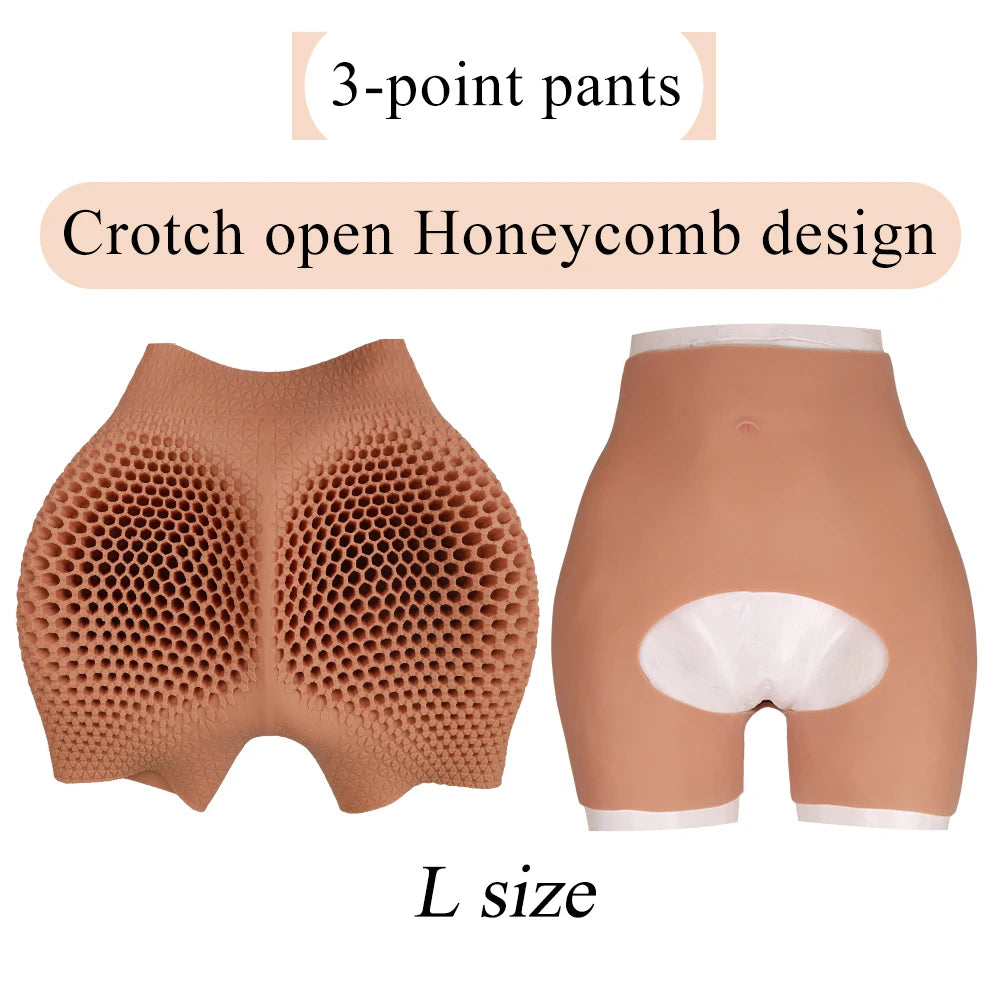 S - L Size 5 Point Pants Silicone Buttock Thick Hips Fake Buttocks Panties Enlarger Enhancement Butt Pants Silicone Buttock Cosplay Drag Queen Women Men Underwear