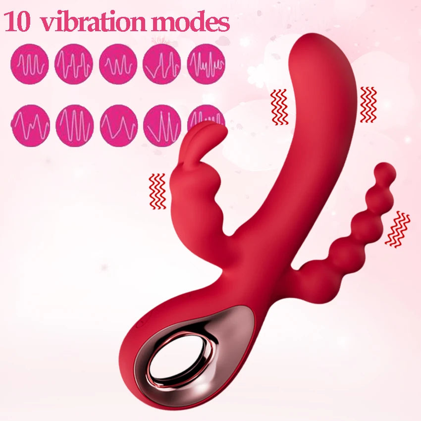 Rabbit Vibrator for Women Powerful G Spot Female Clitoris Stimulator Rechargeable Vibrating Silent Dildo Adult Goods Sex Toy 18+