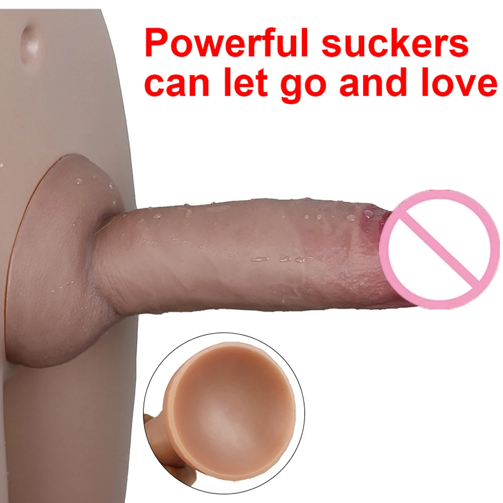 Realistic Phallus Soft Dildo Female Strapon Silicone Big Penis With Strong Suction Cup Masturbators Anal Sex Toys For Adults XXX