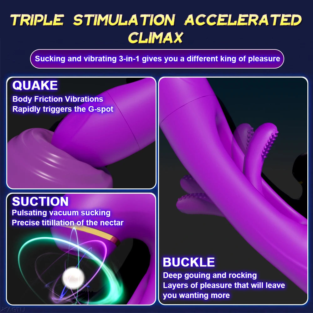 Rabbit Patting Dildo Vibrator for Women Clitoris Nipple Sucking Stimulator Vagina Massager Female Sucker Vibrator Adults Sex Toy