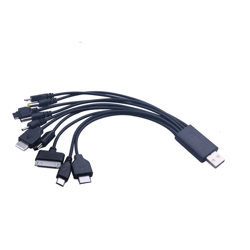 NEW Arrivals 10 In1 Set USB to Multi-Ports USB Cable Universal Phone Charging Cable Multi-head Charging Cable Cord For Samsung Nokia Phone Charger