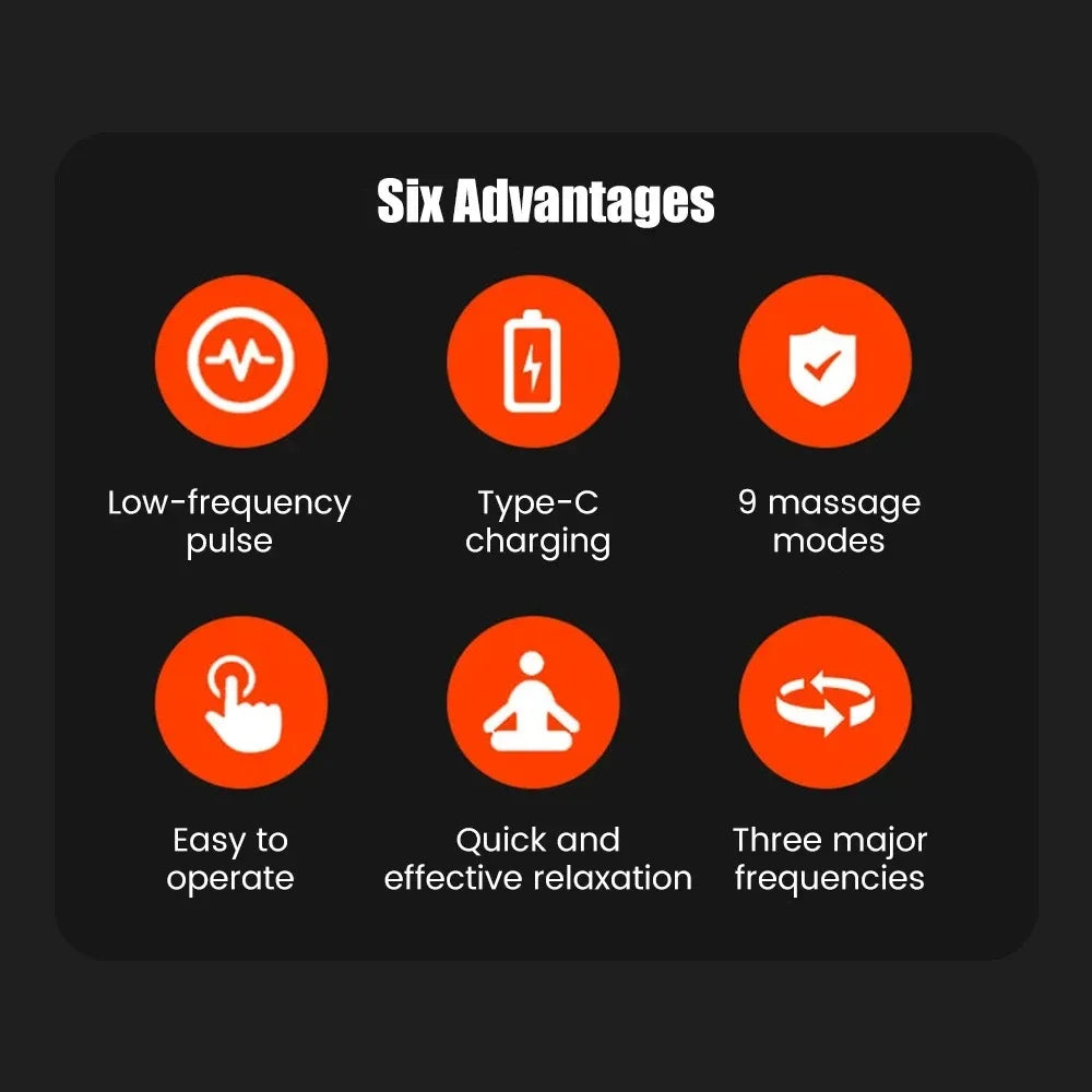 TENS EMS Electric Pulse Massager Physiotherapy Electrical Nerve Muscle Stimulator Electro Stimulator Low Frequency Body Massage Device Shaping Sports Fitness Sets Health Care Supplies