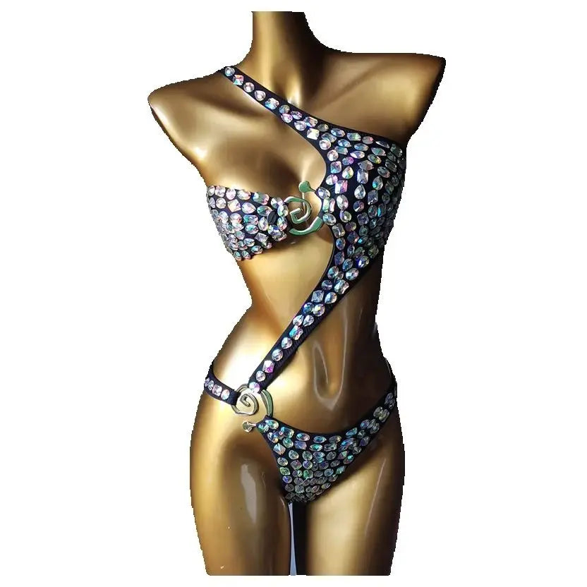 2025 Newest Fashion Women Swimsuit Bar Bikini Diamond Crystal Swimsuit Handmade Diamond Bikini Ladies Luxury Summer Beach Wear