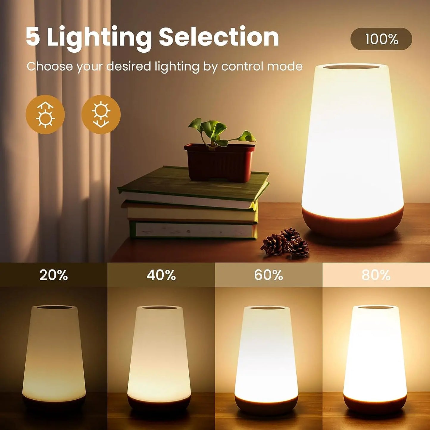 13 Colors Changing Night Light Remote Control Touch USB Rechargeable RGB Night Lamp Dimmable Lamp Portable Table Bedside Lamp