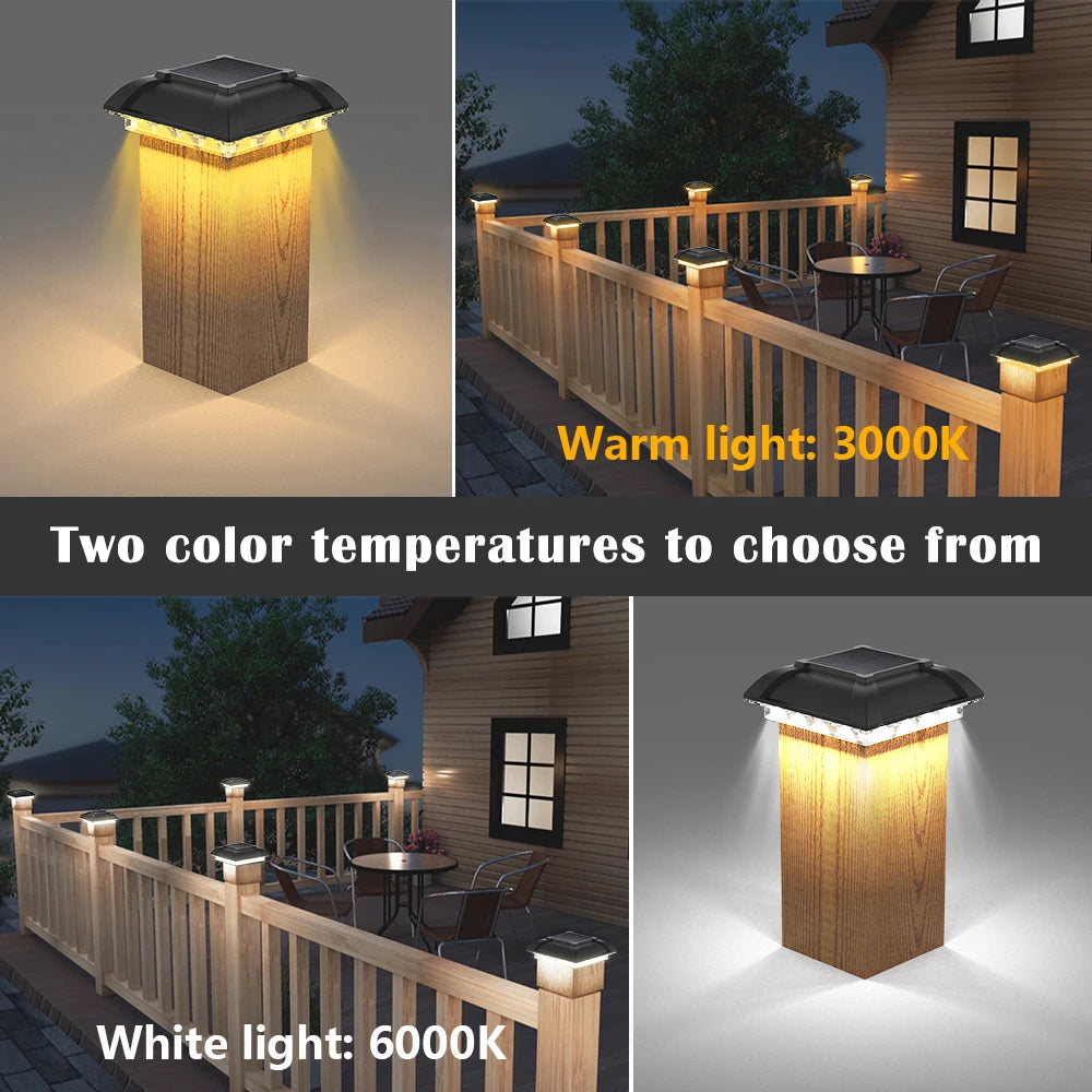 Outdoor Luxury Solar Light Post IP65 Villa Column Lamp LED for Fence Gate Pillar Head Garden Patio House Entrance Lighting Accessories.