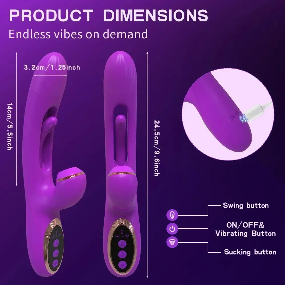 Rabbit Patting Dildo Vibrator for Women Clitoris Nipple Sucking Stimulator Vagina Massager Female Sucker Vibrator Adults Sex Toy