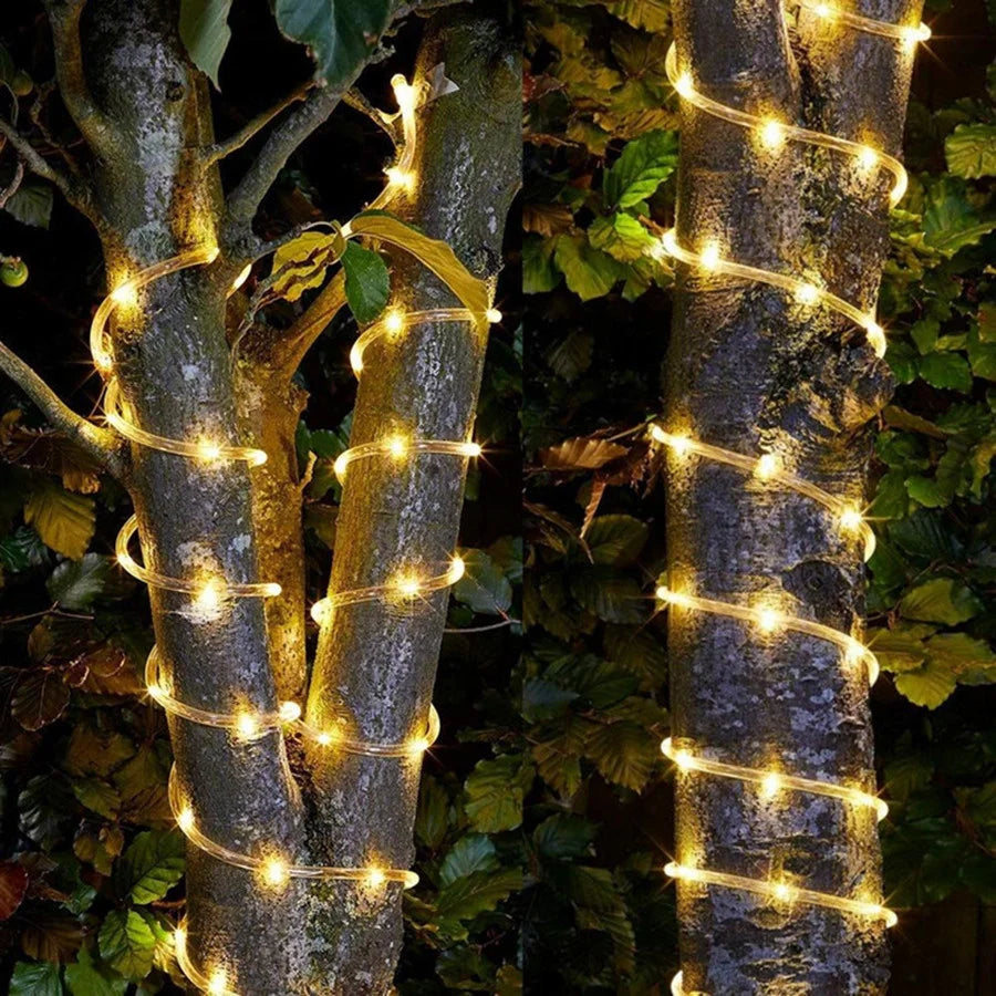 NEW 20/30M-300 LEDS Christmas Garland String Lights Outdoor 8 Modes  Rope Tube Fairy Garden Lights for Party Wedding Holiday Decor