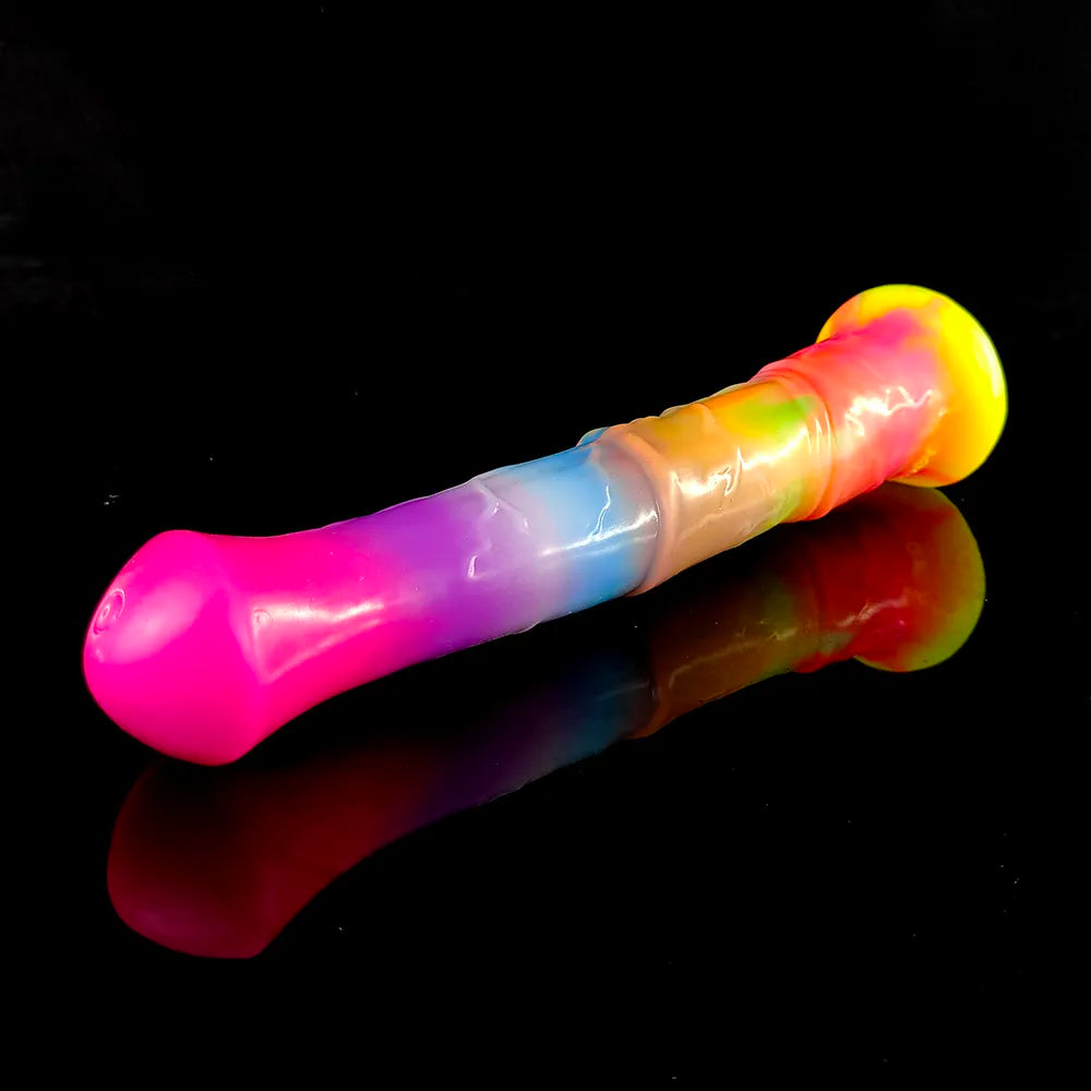 Adult FAAK Luminous Horse Dildo With Suction Cup Long Animal Penis Glow in Dark Flexible Anal Sex Toys For Women Men Erotic Products