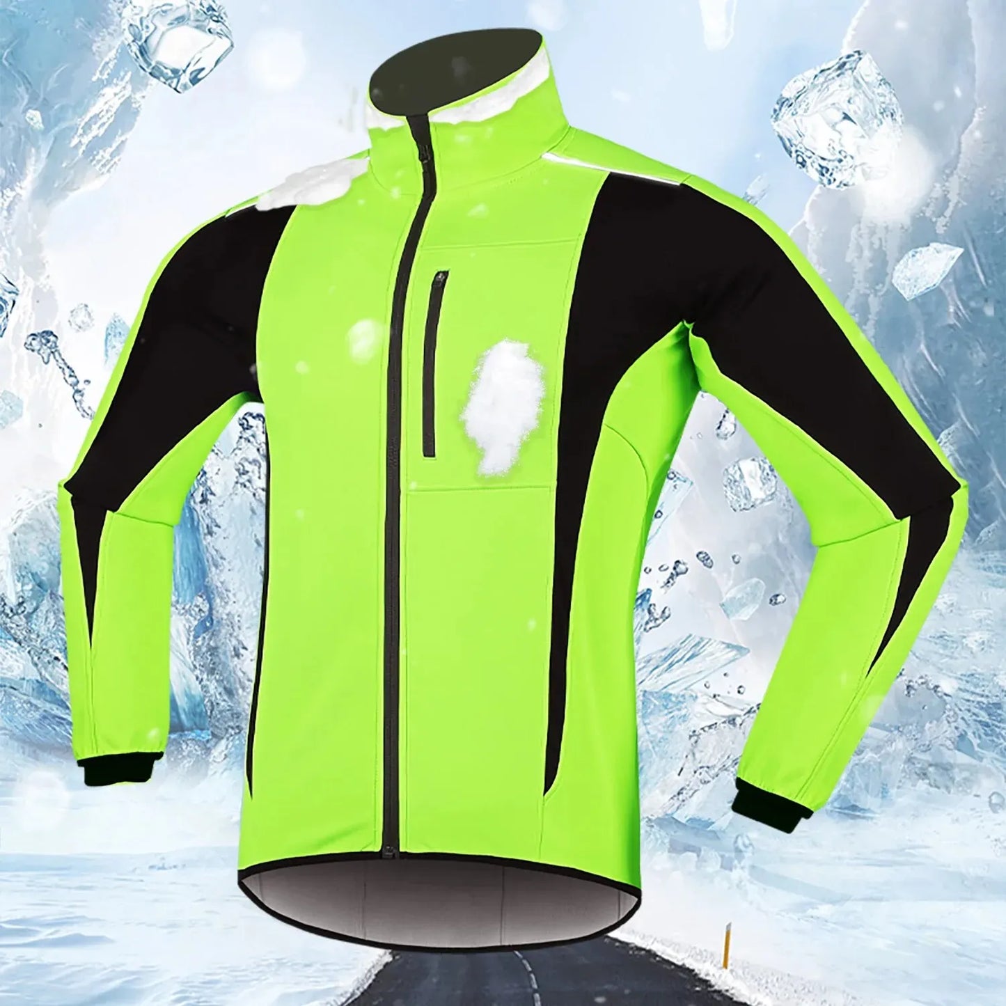 Men's Composite Waterproof Fleece Warm Cycling Jacket Jacket Windproof Hardshell Winter Cycling Jacket