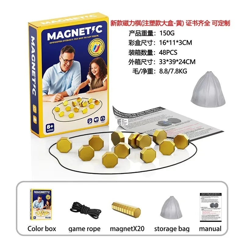 10 Colors Family Party Games Magnetic Stones Chess Game Interactive Magnet Board Strategy Game for Kids Adults High Quality Longest Side 3.4cm Home Games