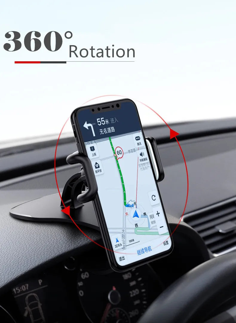 NEW Arrivals 360 Rotatable Car Phone Holder Universal Cell Phone Stands Car Rack Dashboard Support for Auto Grip Mobile Phone Fixed Bracket